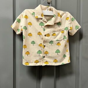 H&M Kids Umbrella Print Button Down Shirt & Shorts Set